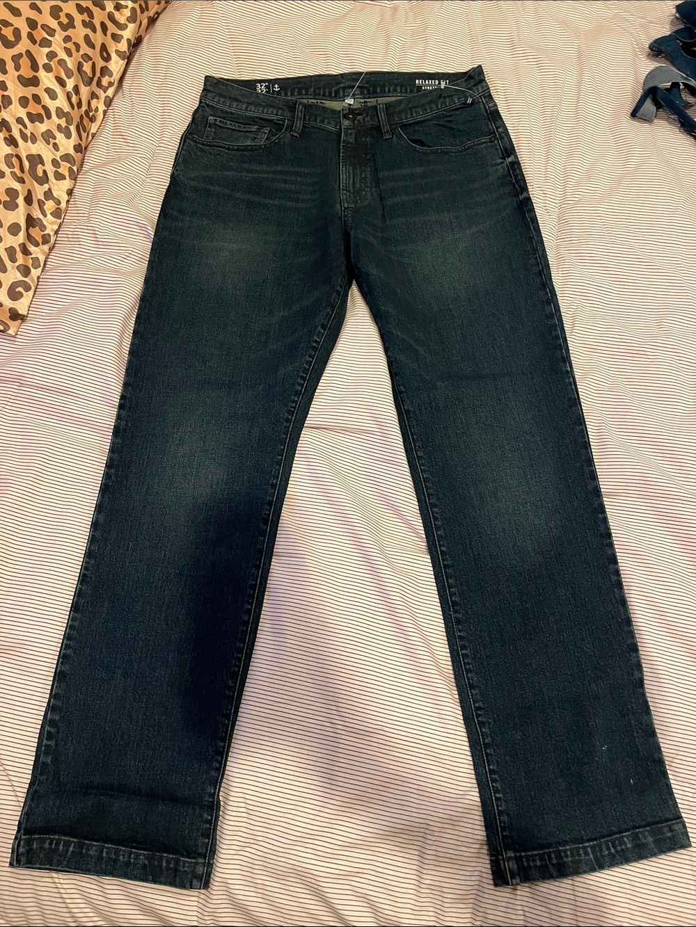Men's Dark Blue Straight-Leg Jeans